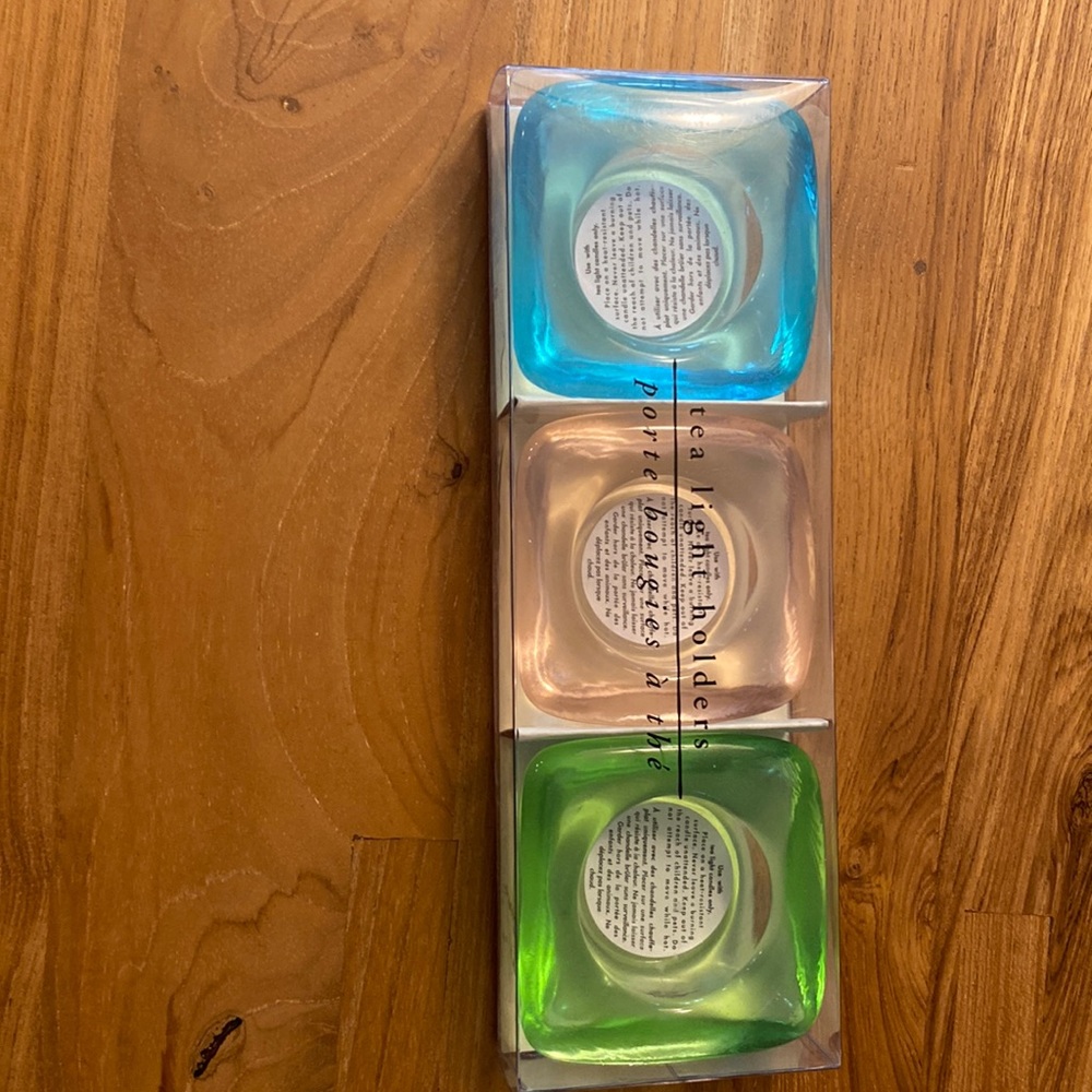 Pier 1 Tea Light glass candle holders.
